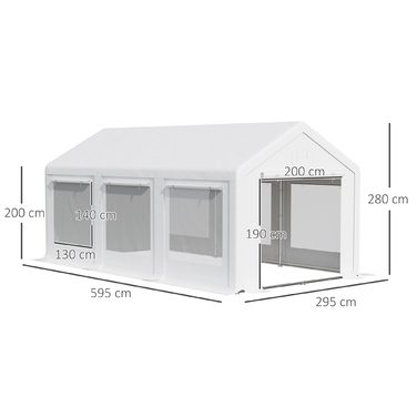 Outsunny Large Party Tent 6x3m with Removable Side Walls and Windows for Outdoor Events, Waterproof and Sturdy