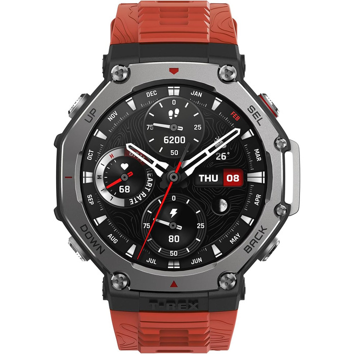 Amazfit T-Rex 3 Lava – розумний годинник для активного відпочинку з GPS та AMOLED дисплеєм