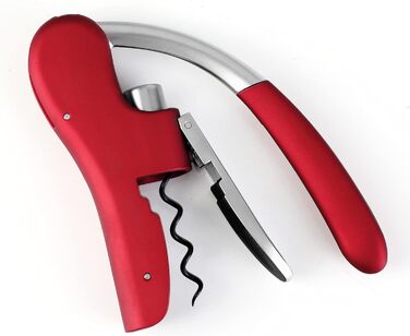 Drincarier Professional Bottle Opener, Zinc Alloy, with Lever, Corkscrew, with Foil Cutter, Waiter Knife/Bunny, Red