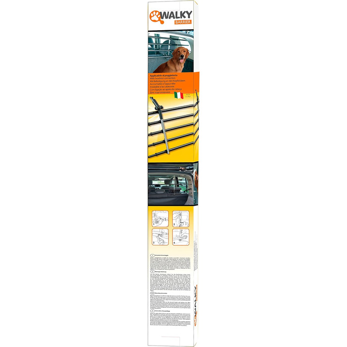 Перегородка для автомобіля Dobar® 62200 Walky Barrier - захист для собак, багажник, нержавіюча сталь, 28-36 x 82-141 см, чорний