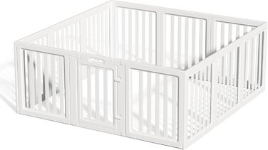 Вольєр для собак з прозорого пластику з дверцятами, легкий у встановленні та чищенні, для цуценят та собак, внутрішнє та зовнішнє використання (Білий, 77 см висота, 30,5 см)