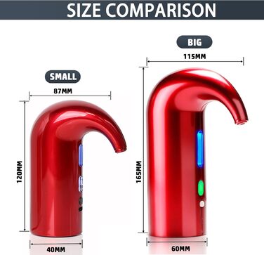 Electric Wine Aerator Dispenser, Electric Smart Decanter with Rechargeable USB Port, Electric Wine Decanter and Wine Dispenser Pourer, Wine Gift for Mother and Wife (Red01)