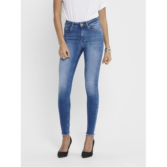 Джинси скінні жіночі ONLY BLUSH середньої посадки, синій денім, розмір XL/34L