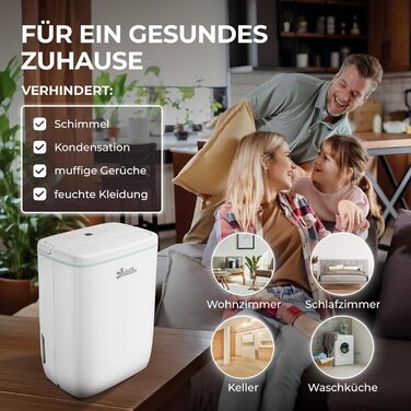 Зволожувач повітря Kältebringer з LED дисплеєм, Wi-Fi та додатком - тихий та енергоефективний - проти вологи та плісняви (10л)