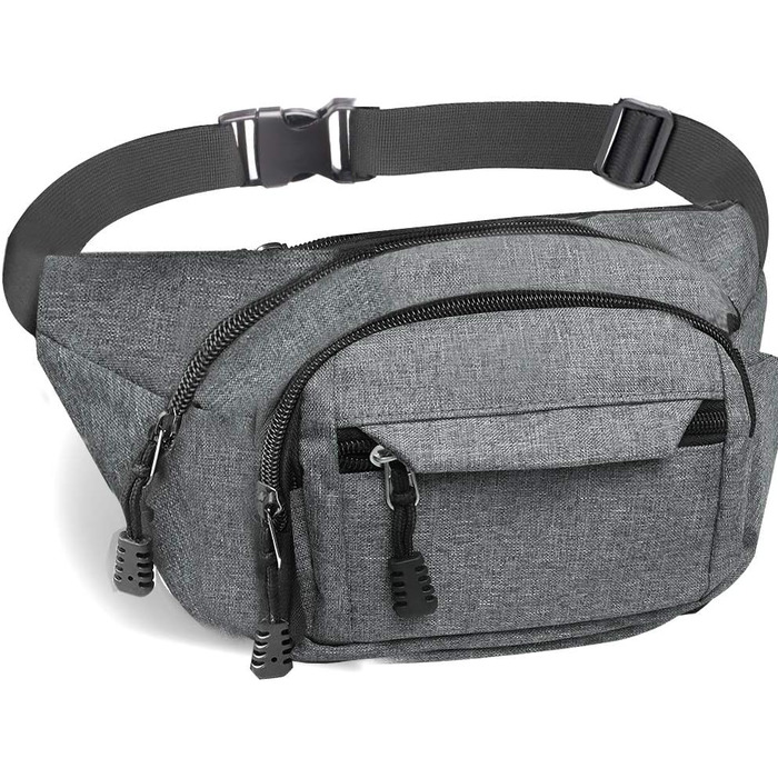Водонепроникна поясна сумка - поясний ремінь для жінок та чоловіків, підходить для походів, кемпінгу, їзди на велосипеді та подорожей (Сірий Big)