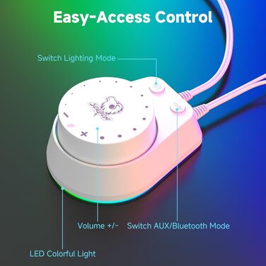 SOULION C30 - Bluetooth колонки для ПК, монітора, ноутбука, ігор. Stereo 2.0, LED, Aux, USB, білий