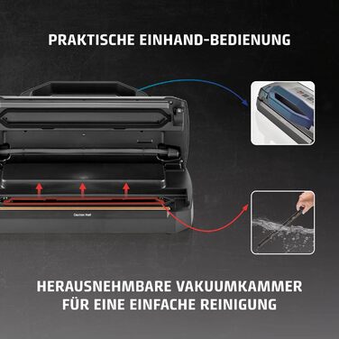 CASO VRH 490 Advanced: Професійний вакуумний пакувальник з камерою, 10 фольгованих пакетів