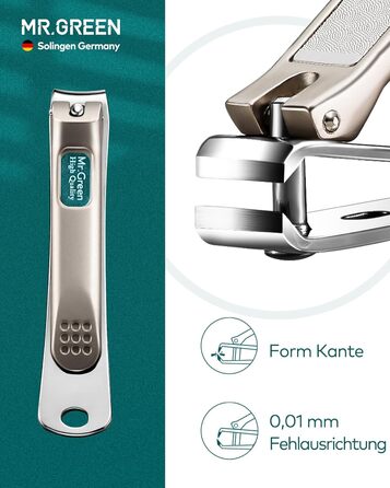 Набір для манікюру Mr. Green: 3 шт. кусачки для нігтів, пінцет, Solingen Edelstahl, шкіряний футляр