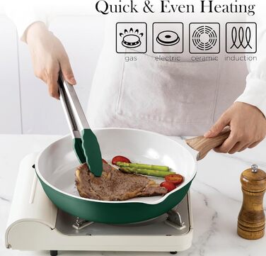 Набір посуду Country Kitchen, 14 предметів, антипригарне покриття, алюміній, кремовий (шавлія) - каструлі, сковороди та аксесуари