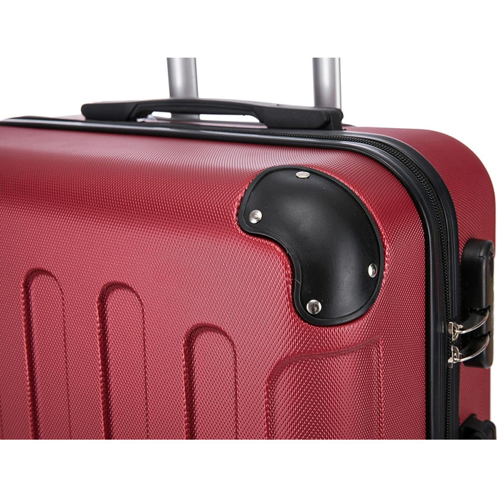 Чемодан Flexot® F-2045, набір 3 шт. (16 кольорів), ручна поклажа, валіза, тріумф, ролер, твердий корпус (M, Рубіново-червоний)