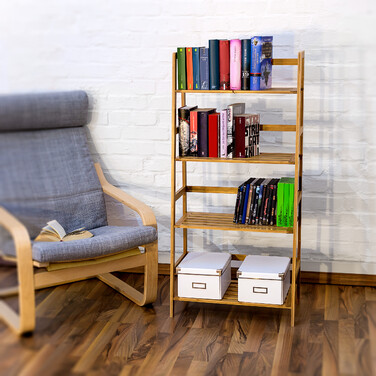 Relaxdays Bamboo Bookshelf