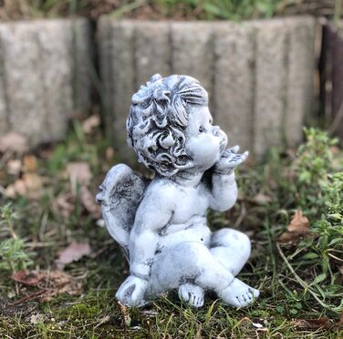 stoneandstyle Steinfigur Angel, little angel figurine, solid stone casting, frost and weather resistant up to -30°C