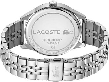 Годинник чоловічий Lacoste Analog Quartz 2011049 з сріблястим браслетом з нержавіючої сталі