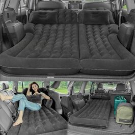 Автоматизована повітряна матрац для автомобіля Awolsrgiop, 170x120 см. З надувними подушками та насосом. Ідеально для подорожей, кемпінгу та відпочинку на природі. Чорний колір.