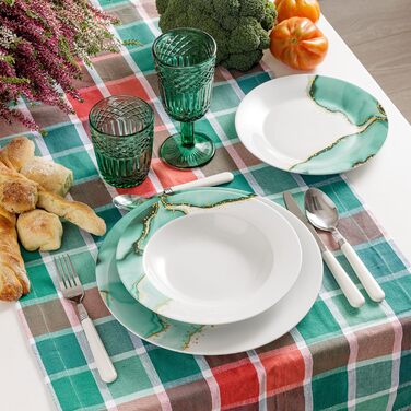 Сервіз Baroni Home на 6 осіб: 18 предметів з порцеляни, стиль мармур