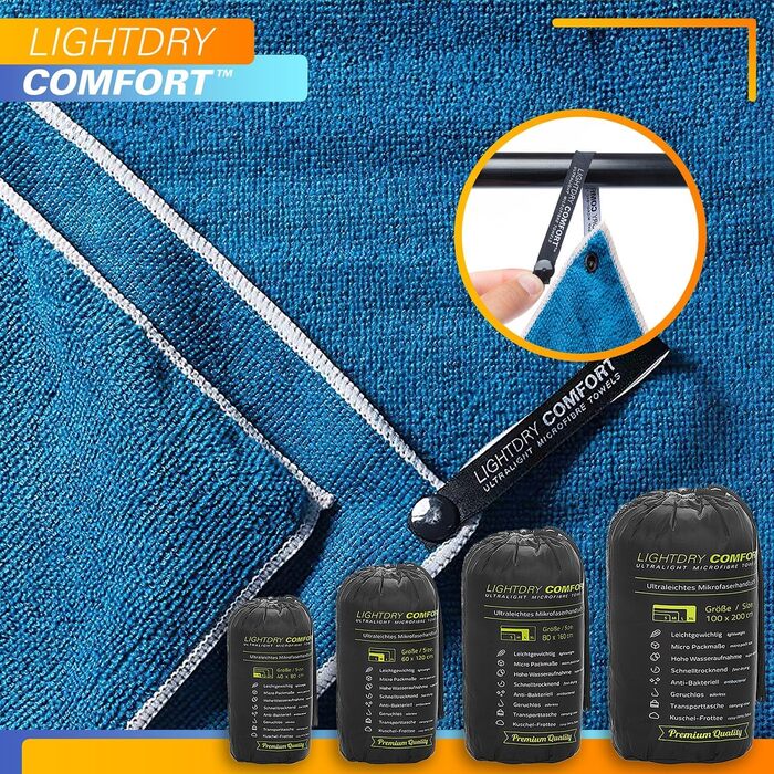 Спортивне рушник LightDry® Original з мікрофібри - для подорожей, у рюкзак, для басейну та фітнесу - швидковисихаюче, антибактеріальне (60 x 30 см, Petrol)