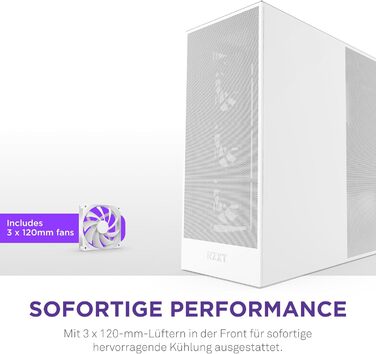 Корпус NZXT H7 Flow для ПК ATX з покращеною вентиляцією | Підтримка до 3 x 120 мм вентиляторів для охолодження GPU | 3 x 120 мм фронтальні вентилятори | Підтримка радіатора 420 мм | Flow 2024, білий