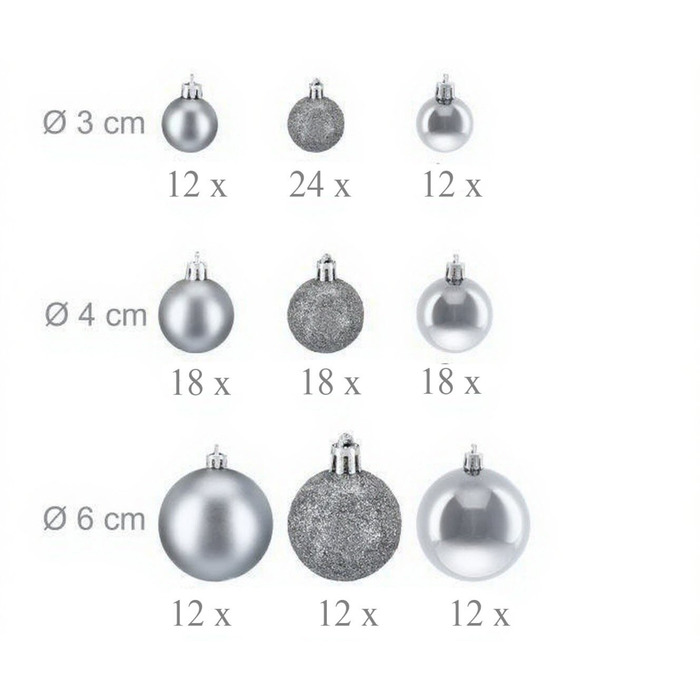 Relaxdays Set of 138 Christmas Baubles