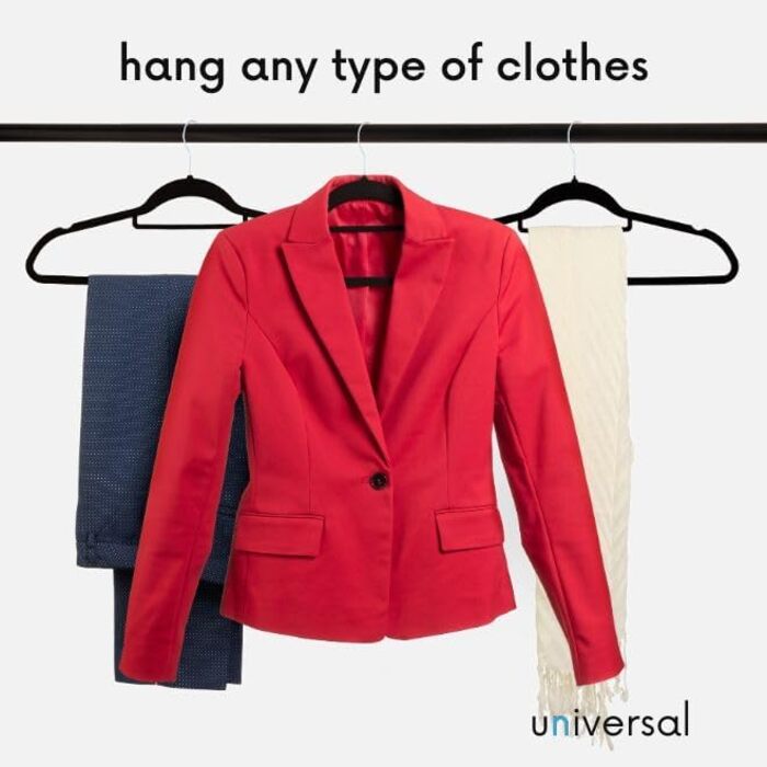 Набір вішалок для одягу OGIVO, 50 шт. - чорні, з антиковзаючою поверхнею, для краваток та сорочок