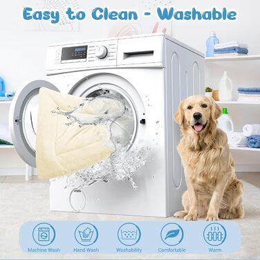 Крісло-ліжко для собак середніх порід, 90x60 см, бежеве, з антиковзною основою