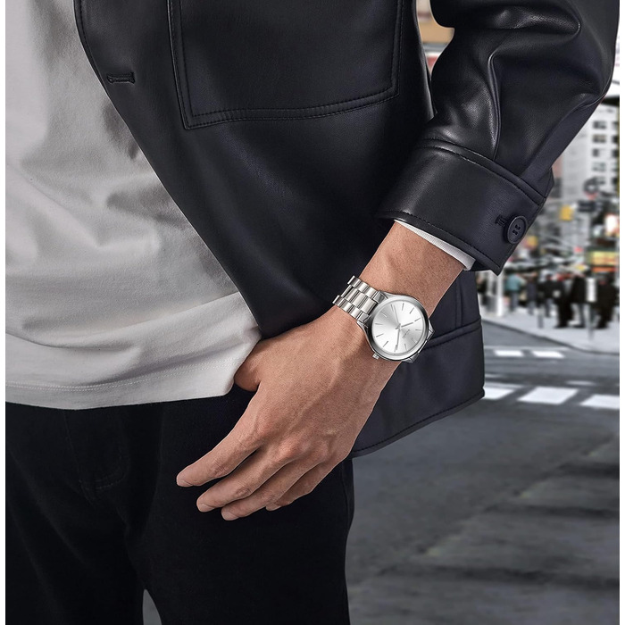 Годинник чоловічий BUREI Minimalist Quartz 44mm з нержавіючої сталі (срібний)