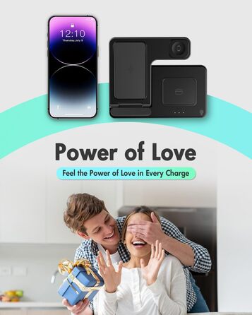 Бездротова зарядка 3-в-1 для Apple iPhone, Apple Watch, AirPods - компактна, для дому, офісу, подорожей