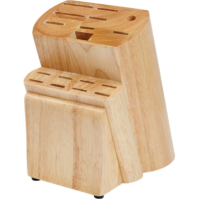 Amazon Basics Premium Knife Block Set, 9-Piece, Black - Includes 18 Knives