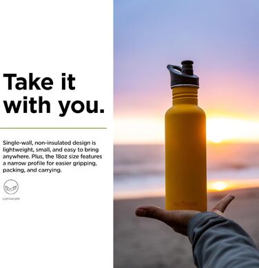 Klean Kanteen Classic Narrow Water Bottle Old Gold 532 ml