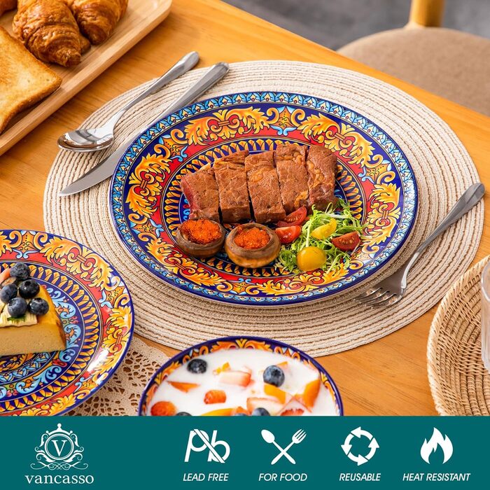 Набір мисок Vancasso 6 шт. з порцеляни (36 шт.) для салату, рамену, мюслі, пасти та десертів