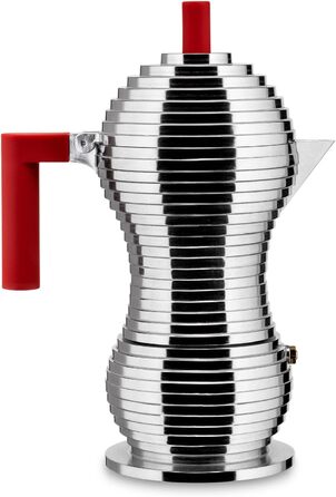 Еспресо-машина Alessi Pulcina MDL02/6 - червона, з литого алюмінію, на 6 чашок