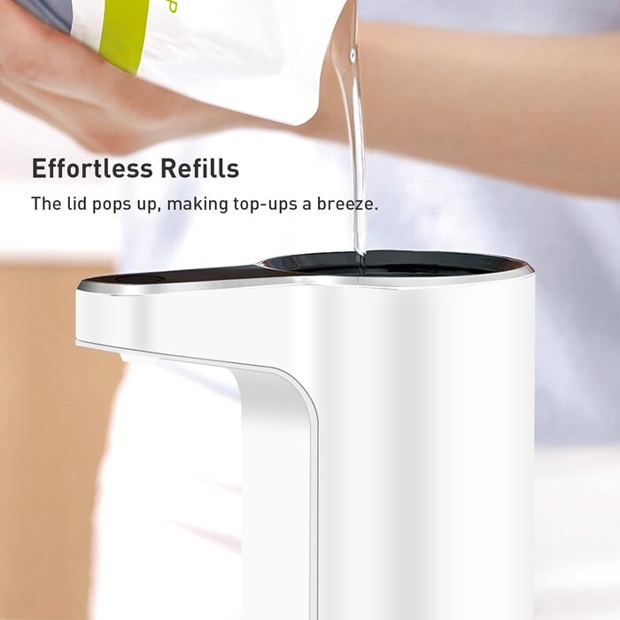 Automatic Soap Dispenser with Window, Dish Soap Dispenser with Infrared Sensor, 250ml, USB Rechargeable, Waterproof, Adjustable Dosage, Drip-Free, for Kitchen & Bath – Matte Black