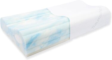 Dream Castle Exclusive Neck Pillow - Gel foam core with wave pattern RG50 - Height adjustable for optimal sleeping position - Sustainable cover made of recycled polyester - 30x60cm