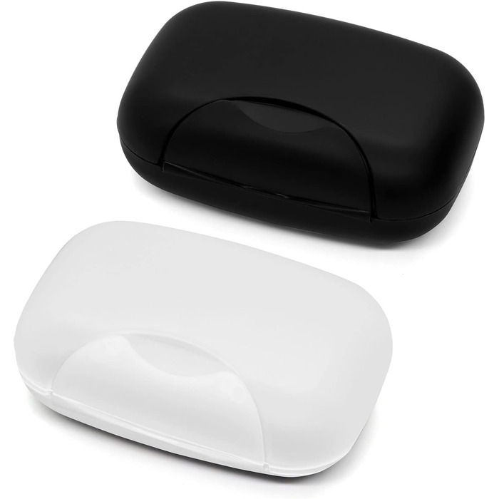 Водонепроникна мильниця для подорожей, пластикова мильниця для твердого мила, мильниця для ванної кімнати (Чорний & Прозорий, 2)