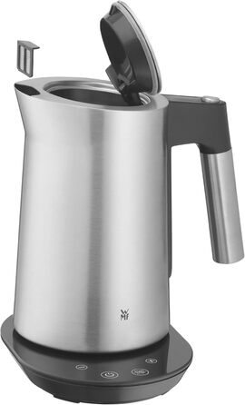 WMF Kineo Kettle with Temperature Setting, 1.6L, Scale Filter, 3000W, Live Temperature Display, Stainless Steel Matte Electric Kettle, Cromargan Single