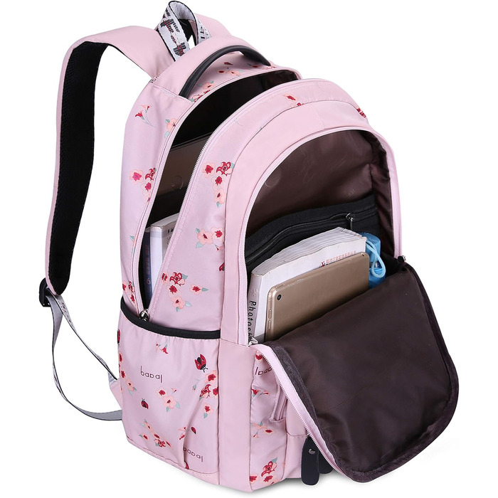 Рюкзак для дівчаток з квітами: шкільний, для подорожей, на ноутбук (рожевий)