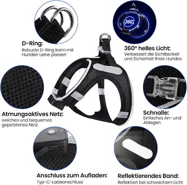 Світлодіодне обіднє нашийник для собак PcEoTllar: безпека та стиль для вашого улюбленця. Зручний, світловідбиваючий, з 3 режимами освітлення, підходить для собак маленьких та середніх порід.
