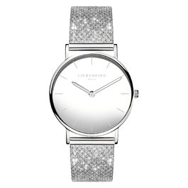 Жіночий наручний годинник Liebeskind LT-0219-MQ у кольорах рожеве золото та срібло з блискучим плетінням (Glitter Mesh)