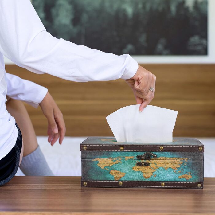 Стильна коробка для серветок у вінтажному стилі, тканинна, для дому, офісу