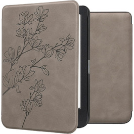 Чохол kwmobile для Kobo Clara BW/Clara Colour/Tolino Shine (5) / Shine Color - чохол з екошкіри, сірий (Magnolien Grau)