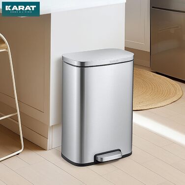 Відро для сміття Karat Silber 30л з нержавіючої сталі для кухні - система сортування відходів (Dustin)