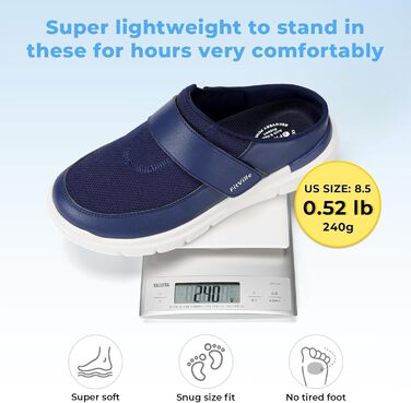 Домашні тапочки чоловічі FitVille для літніх людей з липучкою, розмір 41-50 (49/50 EU, широкі, темно-сині)