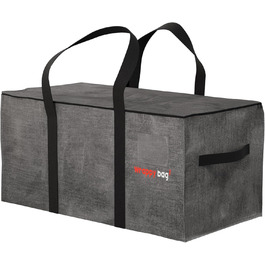 Pack of 4 Large Plastic Storage Bags – XXL Bags for Moving & Travel – Sturdy, thick & waterproof with reinforced handles – for clothing & bedding – 75 x 36 x 38 cm (Grey, 10 pack)