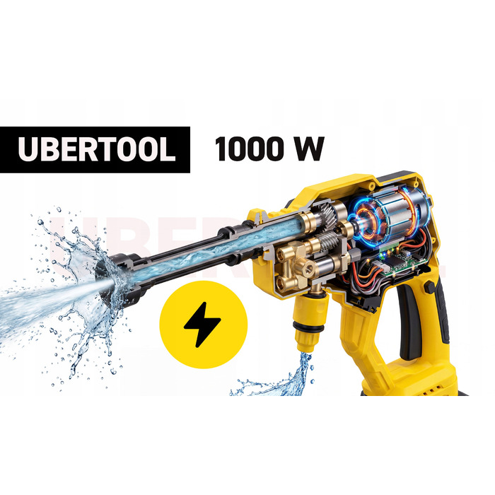 Акумуляторна мийка високого тиску UBERTOOL 1000W 15 BAR 6в1