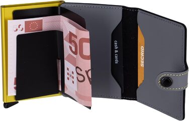 Гаманець Secrid Miniwallet Matte Grey-Lime (10.2 x 6.5 x 2.1 см) - Оригінальний жіночий та чоловічий гаманець