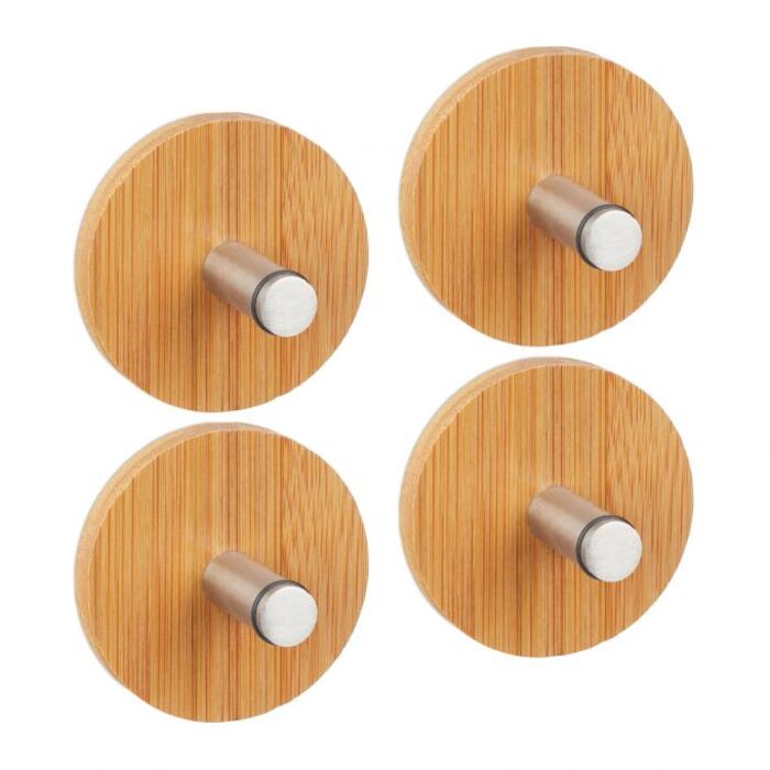Relaxdays Adhesive Towel Hooks, Set of 4