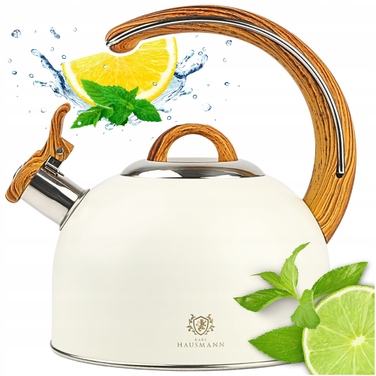 Класичний сталевий чайник Karl Hausmann, 3 л (бежевий, коричневий, сріблястий)