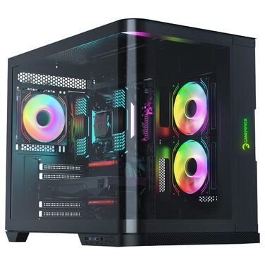 Корпус для ПК Gamepower Warcry Vertex з темперованим склом, ATX Mid Tower, 3x RGB вентилятори, блок живлення 750W 80 Plus, чорний