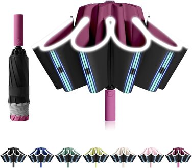 Міцний парасолька-інверсія з 40 спицями, автоматичний парасолька Knirps, діаметр 105 см - для жінок та чоловіків, бордовий