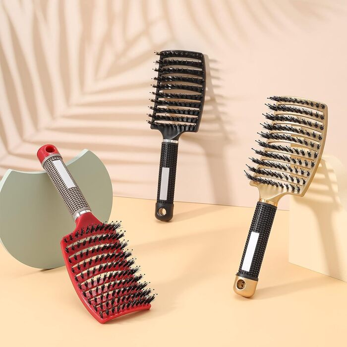 Набір гребінців для волосся з щетиною дикого кабана, 3 шт. – розпушувач, для довгих, тонких, густих, кучерявих волосся