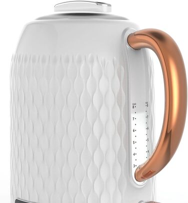 Електричний чайник Breville VKT017 Curve, 1.7 л, 3000 Вт, білий та рожеве золото